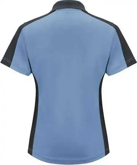 Red Kap Sk53 Women’s Short Sleeve Performance Knit Two-tone Polo - Medium Blue Charcoal