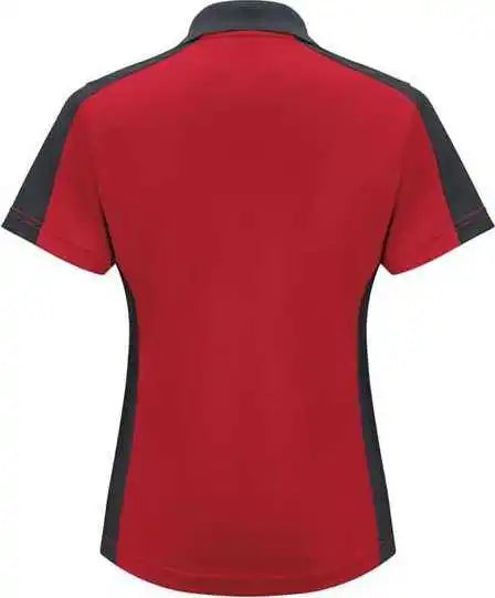 Red Kap Sk53 Women’s Short Sleeve Performance Knit Two-tone Polo - Charcoal