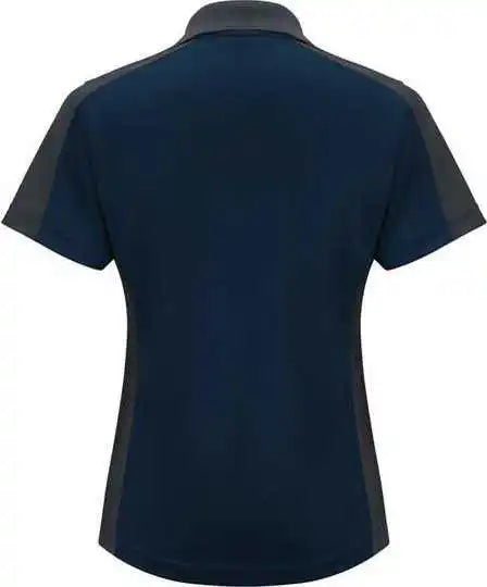 Red Kap Sk53 Women’s Short Sleeve Performance Knit Two-tone Polo - Navy Charcoal