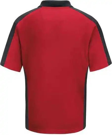 Red Kap Sk54 Short Sleeve Performance Knit Two Tone Polo - Charcoal