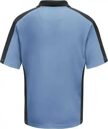 Red Kap Sk54 Short Sleeve Performance Knit Two Tone Polo - Medium Blue Charcoal