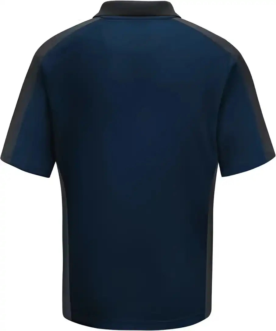Red Kap Sk54 Short Sleeve Performance Knit Two Tone Polo - Navy Charcoal