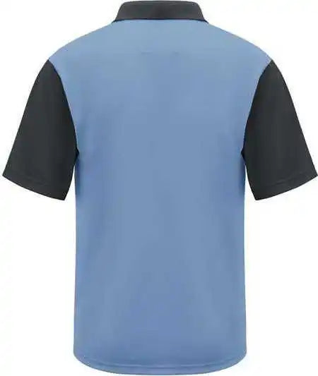 Red Kap Sk56 Short Sleeve Performance Knit Color-block Polo - Medium Blue Charcoal