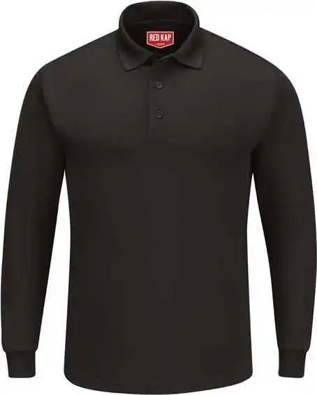 Red Kap Sk6l Long Sleeve Performance Knit Polo Black