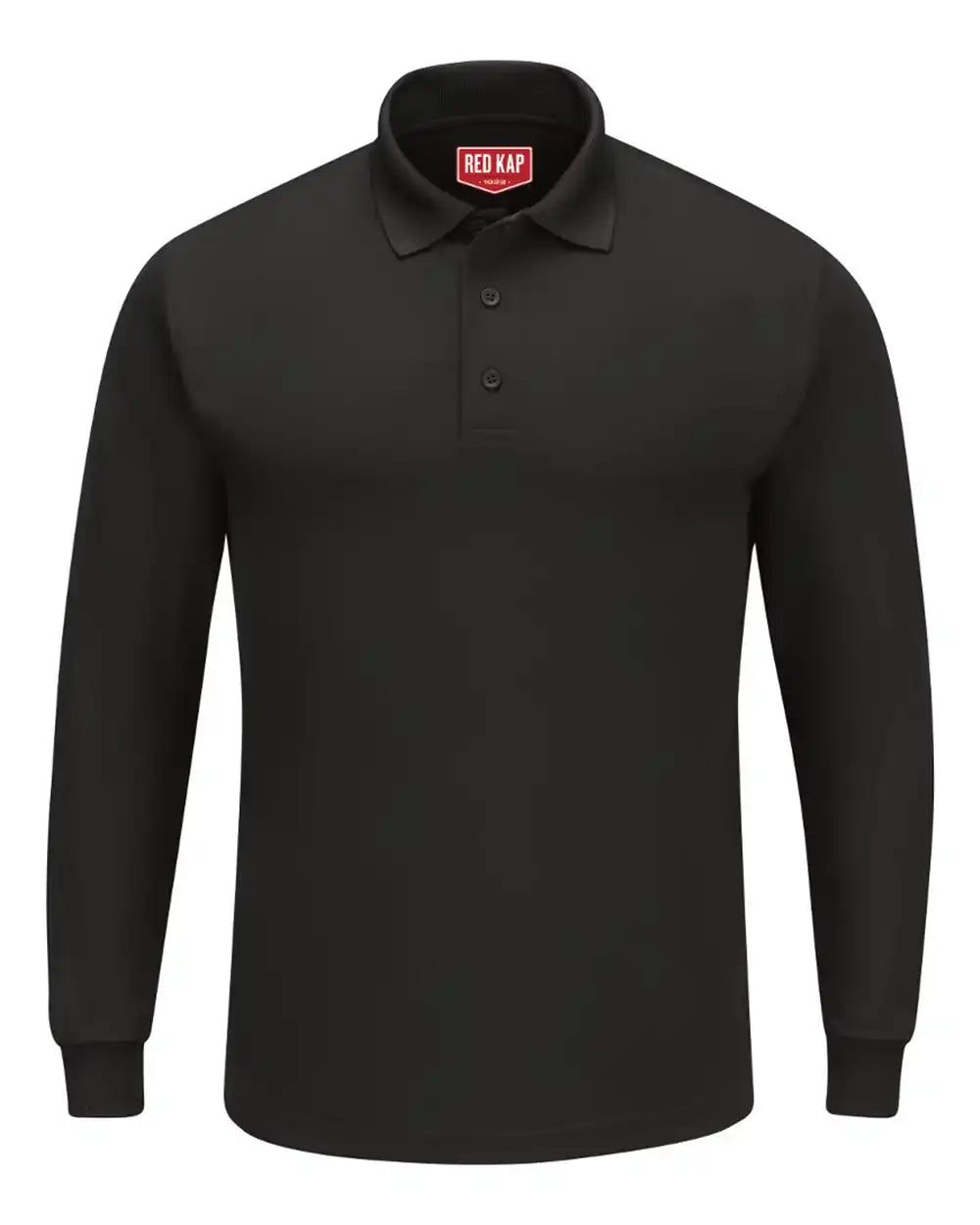Red Kap Sk6l Long Sleeve Performance Knit Polo - Black - s