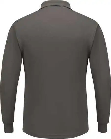 Red Kap Sk6l Long Sleeve Performance Knit Polo Charcoal
