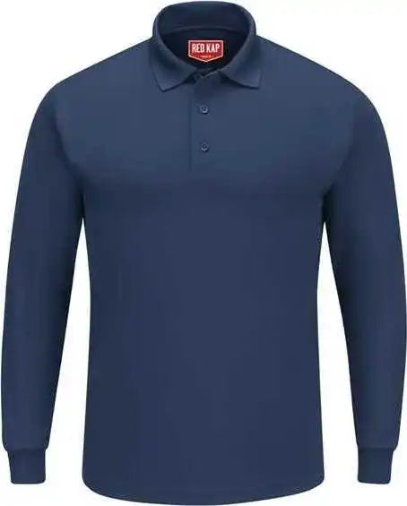 Red Kap Sk6l Long Sleeve Performance Knit Polo Navy