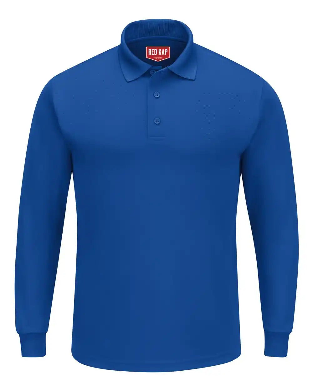 Red Kap Sk6l Long Sleeve Performance Knit Polo - Royal Blue - s