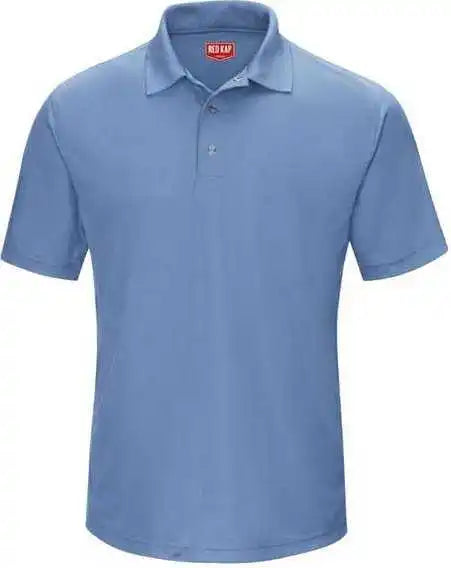Red Kap Sk74 Short Sleeve Performance Knit Gripper-front Polo - Medium Blue