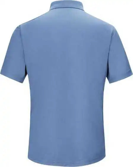 Red Kap Sk74 Short Sleeve Performance Knit Gripper-front Polo - Medium Blue