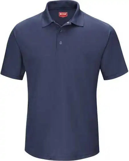 Red Kap Sk74 Short Sleeve Performance Knit Gripper-front Polo - Navy