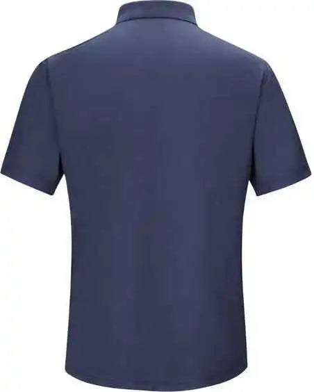 Red Kap Sk74 Short Sleeve Performance Knit Gripper-front Polo - Navy