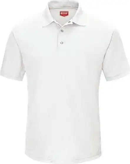 Red Kap Sk74 Short Sleeve Performance Knit Gripper-front Polo - White