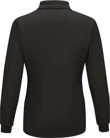 Red Kap Sk7l Women’s Long Sleeve Performance Knit Polo - Black