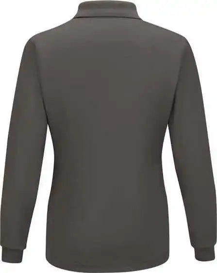 Red Kap Sk7l Women’s Long Sleeve Performance Knit Polo - Charcoal