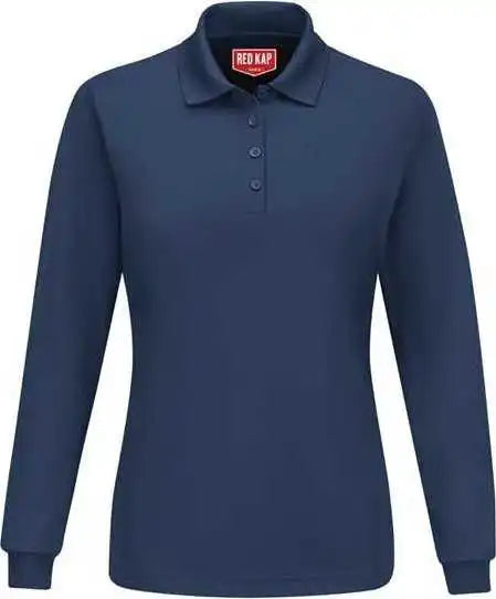 Red Kap Sk7l Women’s Long Sleeve Performance Knit Polo - Navy