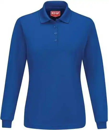Red Kap Sk7l Women’s Long Sleeve Performance Knit Polo - Royal Blue