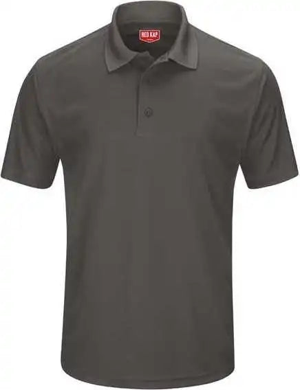 Red Kap Sk96 Short Sleeve Performance Knit Pocketless Core Polo Charcoal