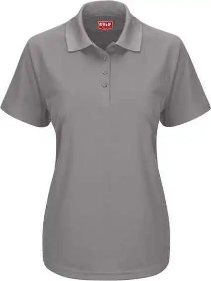 Red Kap Sk97 Women’s Short Sleeve Performance Knit Pocketless Core Polo Gray