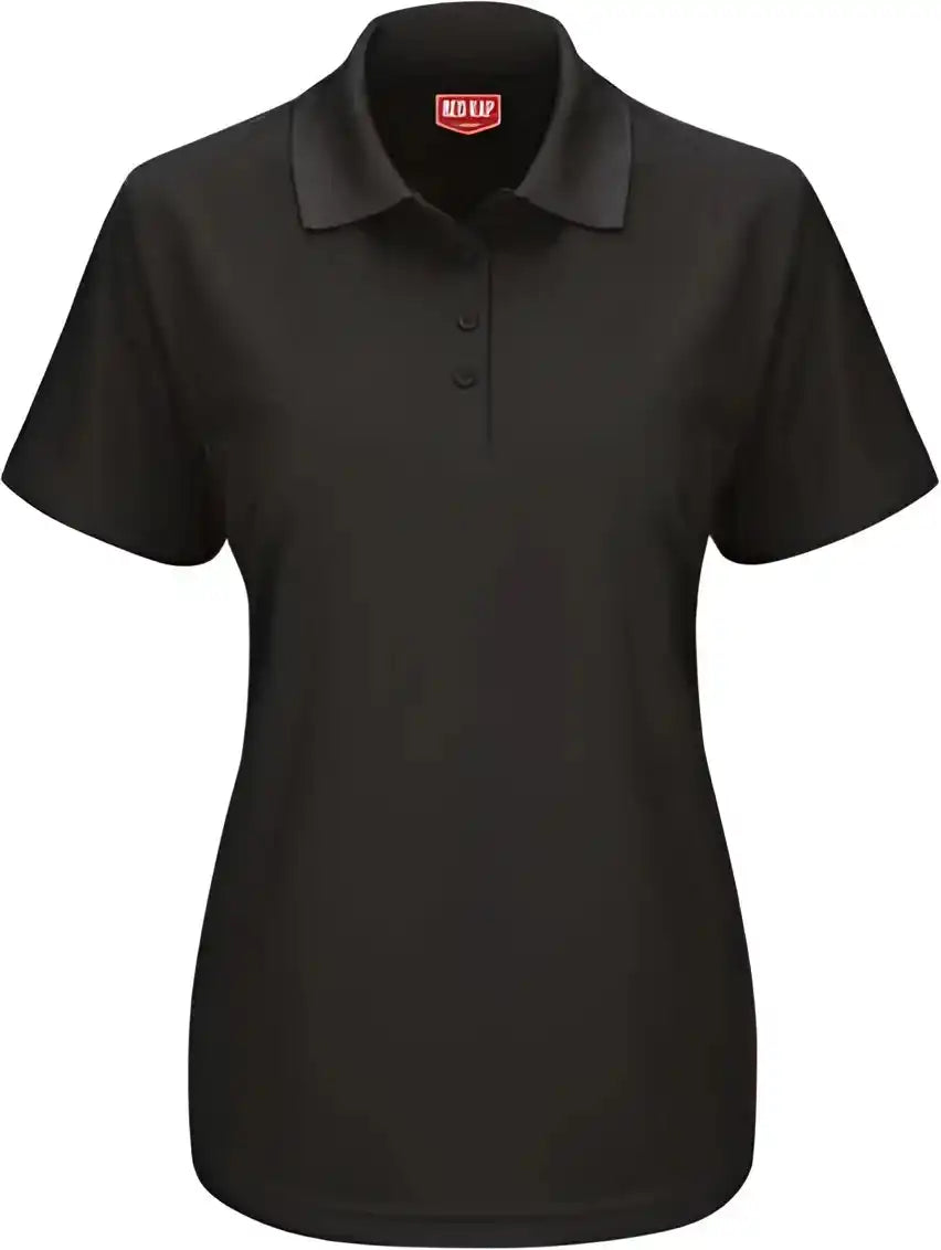 Red Kap Sk97 Women’s Short Sleeve Performance Knit Pocketless Core Polo Black