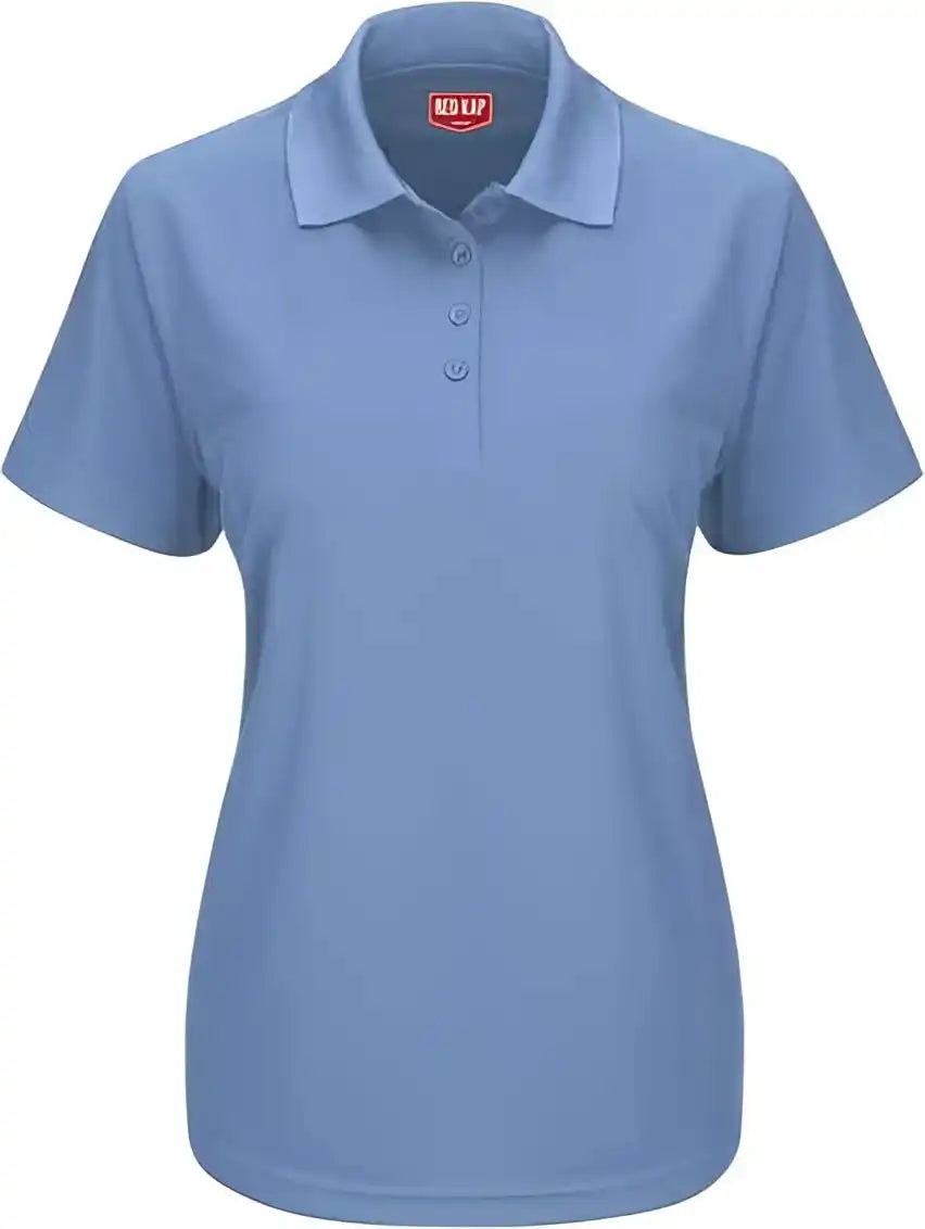 Red Kap Sk97 Women’s Short Sleeve Performance Knit Pocketless Core Polo Medium Blue