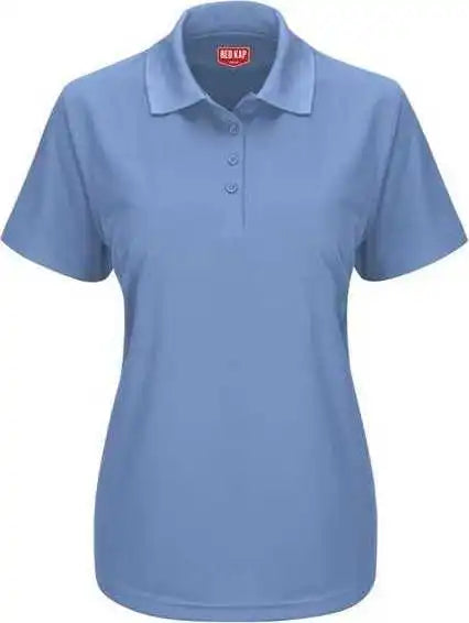 Red Kap Sk97 Women’s Short Sleeve Performance Knit Pocketless Core Polo - Medium Blue