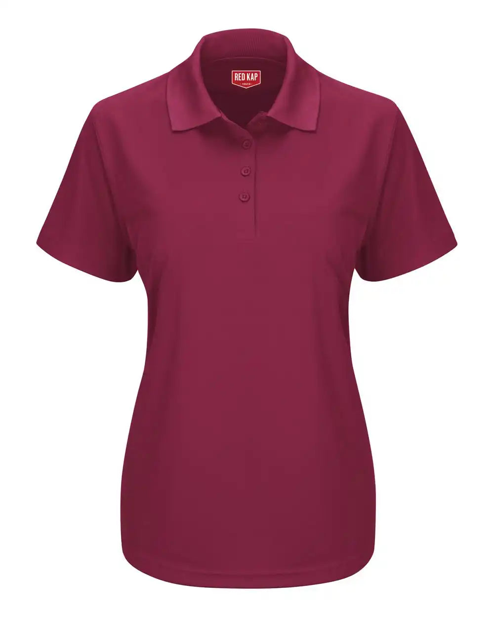 Red Kap Sk97 Women’s Short Sleeve Performance Knit Pocketless Core Polo - Burgundy - Xs