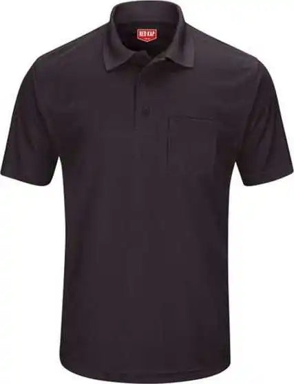 Red Kap Sk98 Short Sleeve Performance Knit Pocket Polo Black