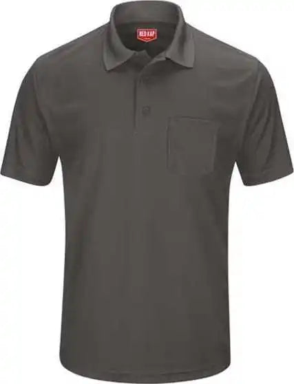 Red Kap Sk98 Short Sleeve Performance Knit Pocket Polo Charcoal