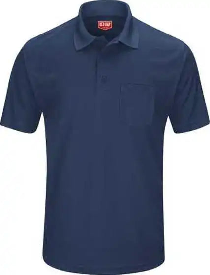 Red Kap Sk98 Short Sleeve Performance Knit Pocket Polo Navy