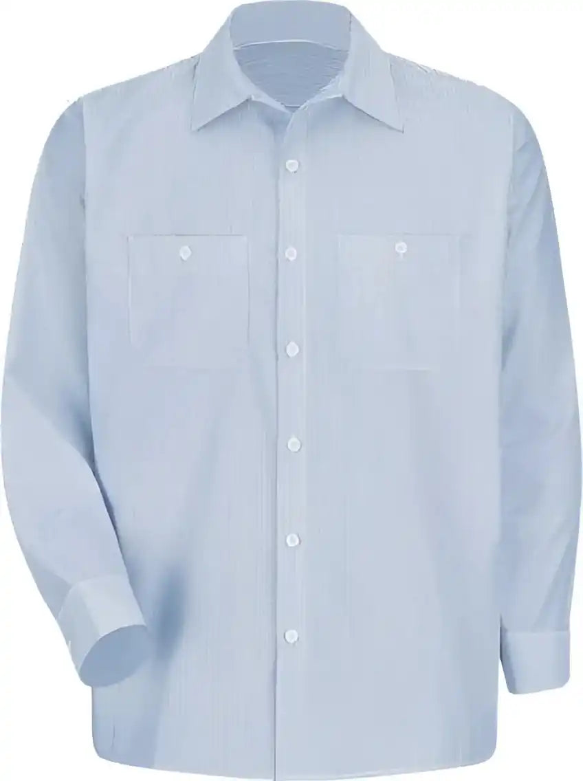 Red Kap Sl10 Industrial Stripe Work Shirt - Wb-blue White