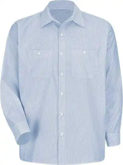 Red Kap Sl10 Industrial Stripe Work Shirt - Wb-blue White