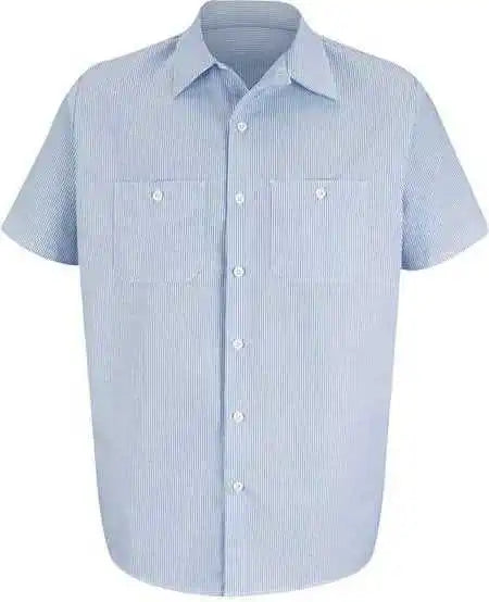 Red Kap Sl20l Industrial Stripe Work Shirt Long Sizes Blue White