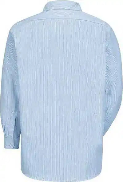 Red Kap Sl50 Deluxe Long Sleeve Uniform Shirt - White Blue Pinstripe
