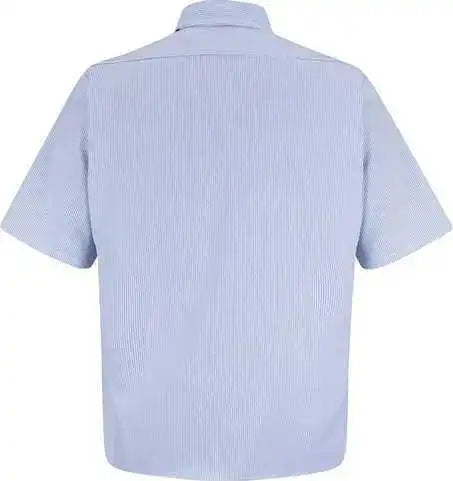 Red Kap Sl60l Deluxe Short Sleeve Uniform Shirt Long Sizes - White Blue Pinstripe