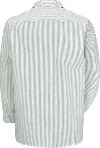 Red Kap Sp10 Premium Long Sleeve Work Shirt Gw White Green Stripe