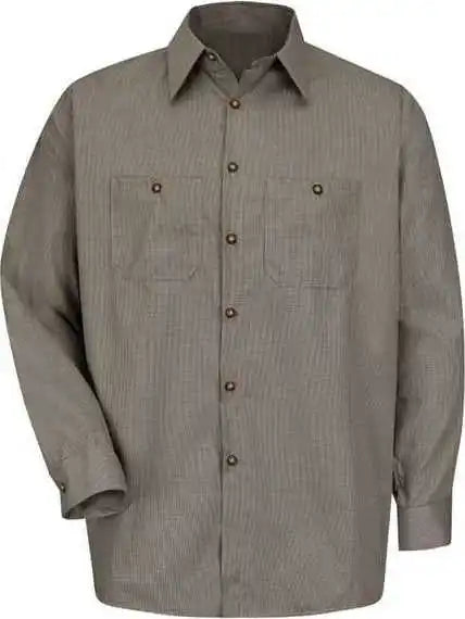 Red Kap Sp10l Premium Long Sleeve Work Shirt Sizes - Kb-khaki Black Microcheck