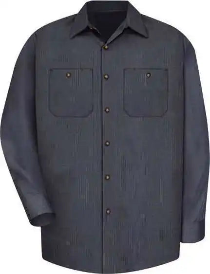 Red Kap Sp14 Industrial Long Sleeve Work Shirt Blue Charcoal Microcheck