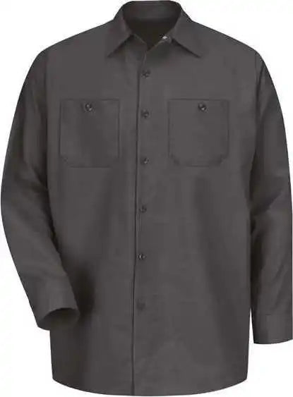 Red Kap Sp14 Industrial Long Sleeve Work Shirt Charcoal