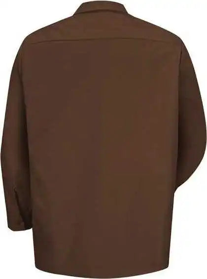 Red Kap Sp14 Industrial Long Sleeve Work Shirt Chocolate Brown