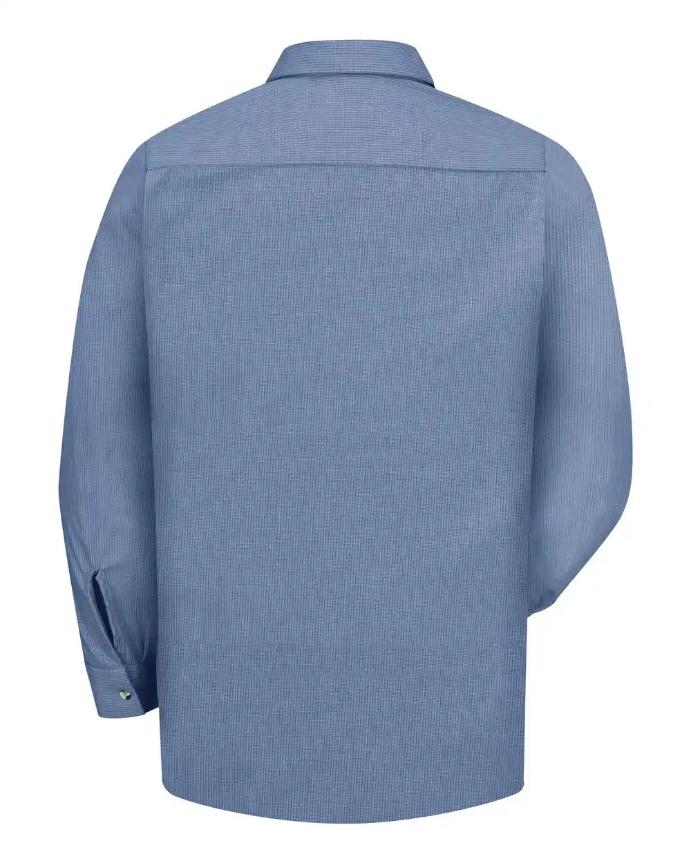 Red Kap Sp14 Industrial Long Sleeve Work Shirt - Denim Blue Microcheck - s