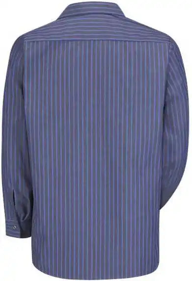 Red Kap Sp14 Industrial Long Sleeve Work Shirt Gray Blue Stripe