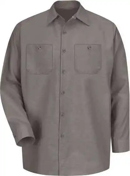 Red Kap Sp14 Industrial Long Sleeve Work Shirt Gray