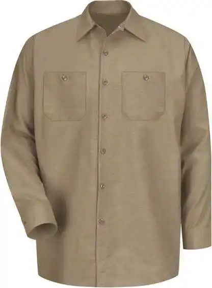 Red Kap Sp14 Industrial Long Sleeve Work Shirt Khaki