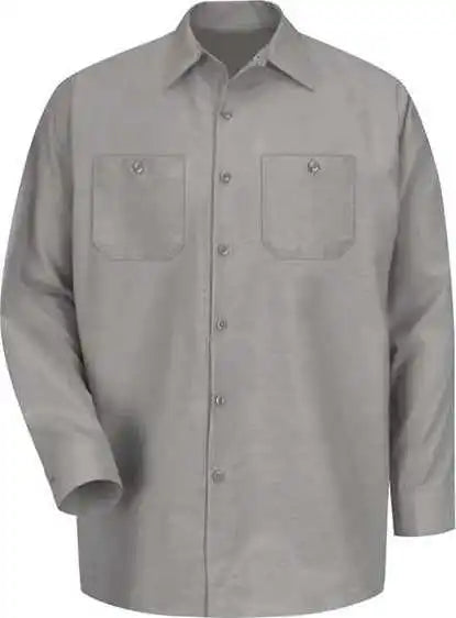 Red Kap Sp14 Industrial Long Sleeve Work Shirt Light Gray