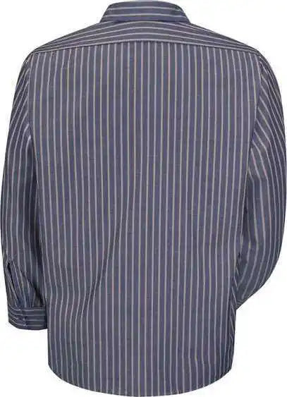 Red Kap Sp14 Industrial Long Sleeve Work Shirt - Navy Khaki Stripe