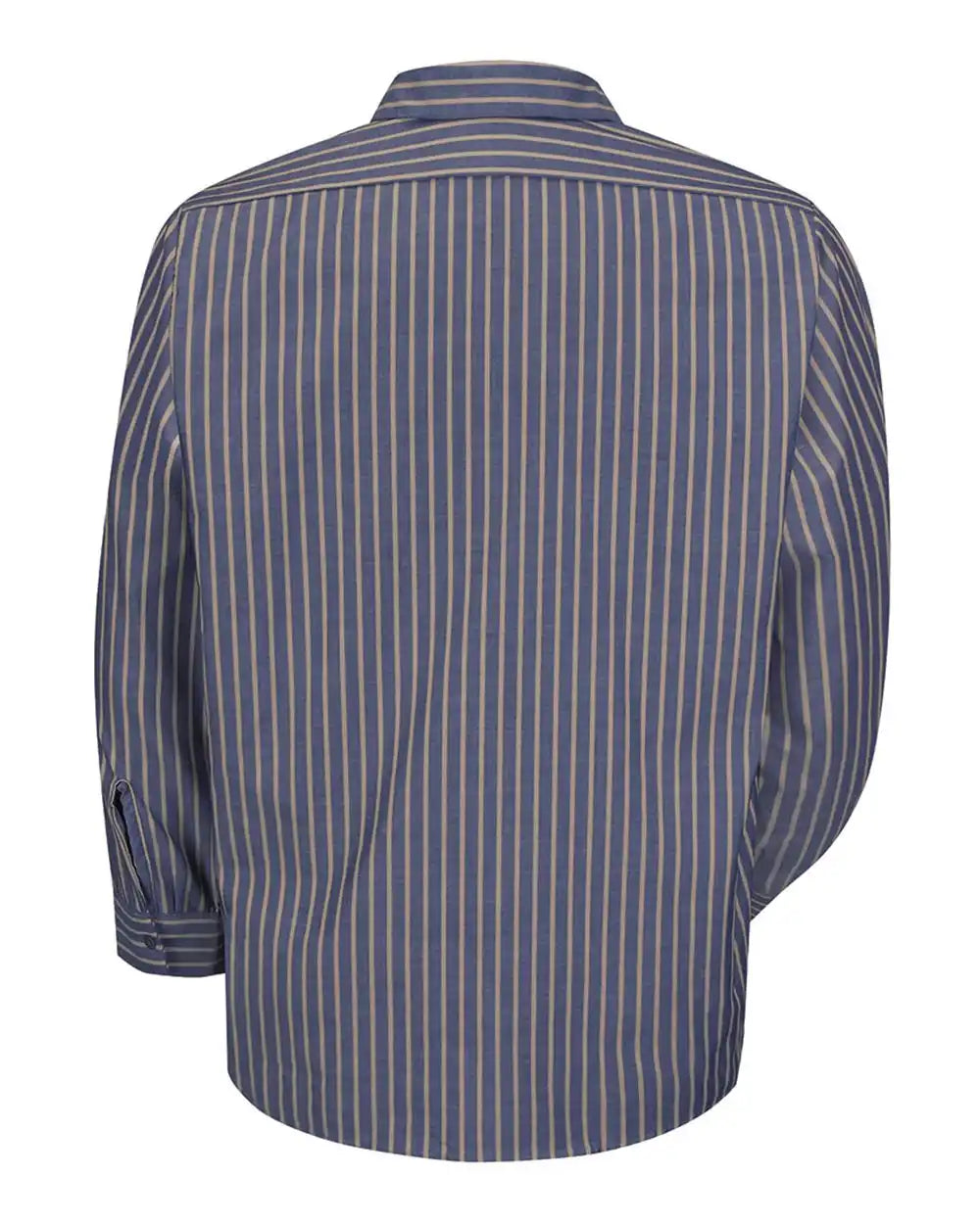 Red Kap Sp14 Industrial Long Sleeve Work Shirt - Navy Khaki Stripe - Navy/ / s