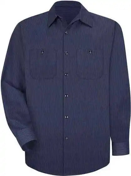 Red Kap Sp14 Industrial Long Sleeve Work Shirt Nl Navy Light Blue