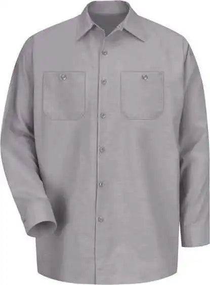 Red Kap Sp14 Industrial Long Sleeve Work Shirt Silver
