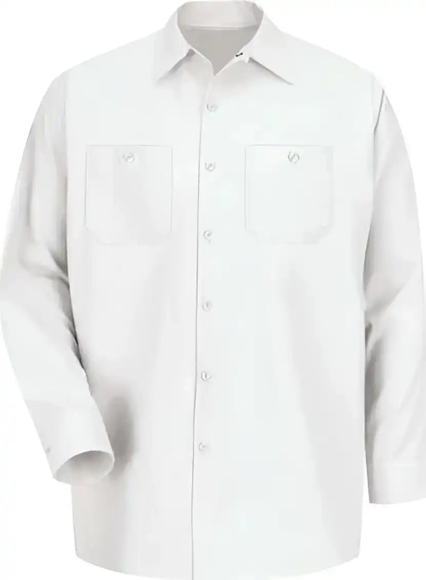 Red Kap Sp14 Industrial Long Sleeve Work Shirt White
